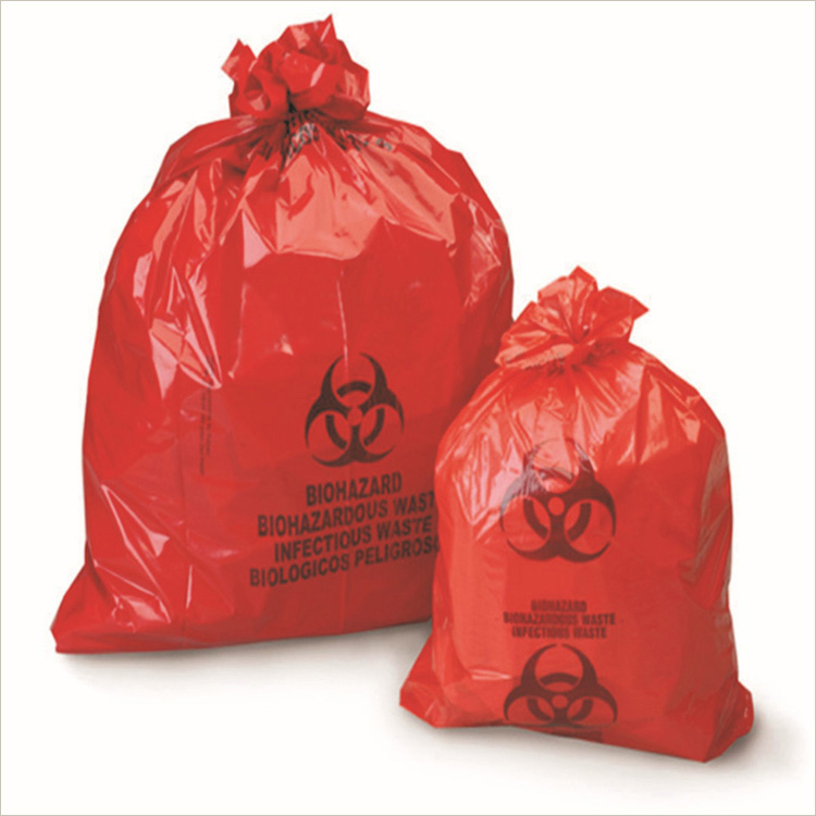 Large Plastic Disposal Diohazard Waste Hospital Garbage Heavy Duty Medical Biohazard Bags With Printing